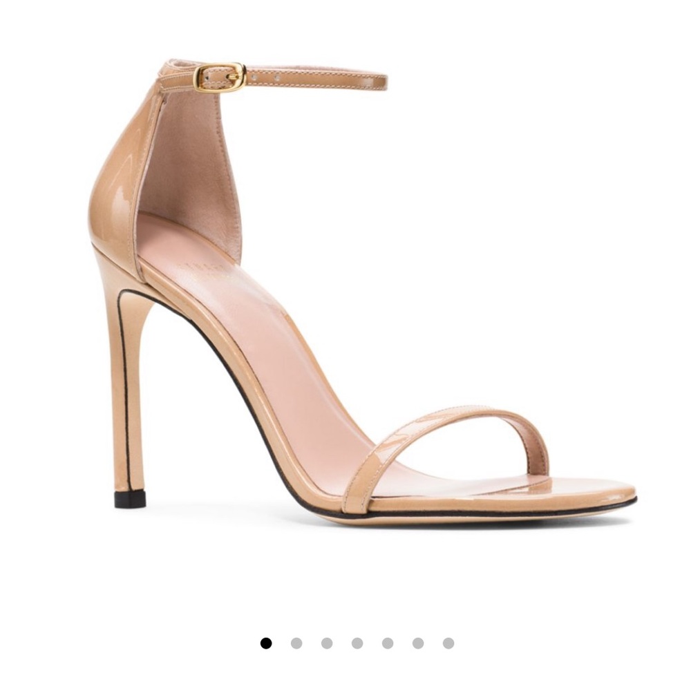 Stuart Weitzman Nudist 100 mm adobe heels